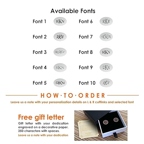 Miniatura 4 de Sterling silver cufflinks Monogrammed cufflinks Mens birthday gift Wedding Groomsmen, Gift Message, Box, Handmade