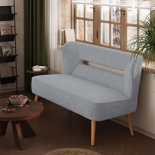 Sofá color crema - Sofá de peluche modular cómodo adecuado para sala de estar, dormitorio, oficina, apartamento, espacio pequeño, sala de estar de