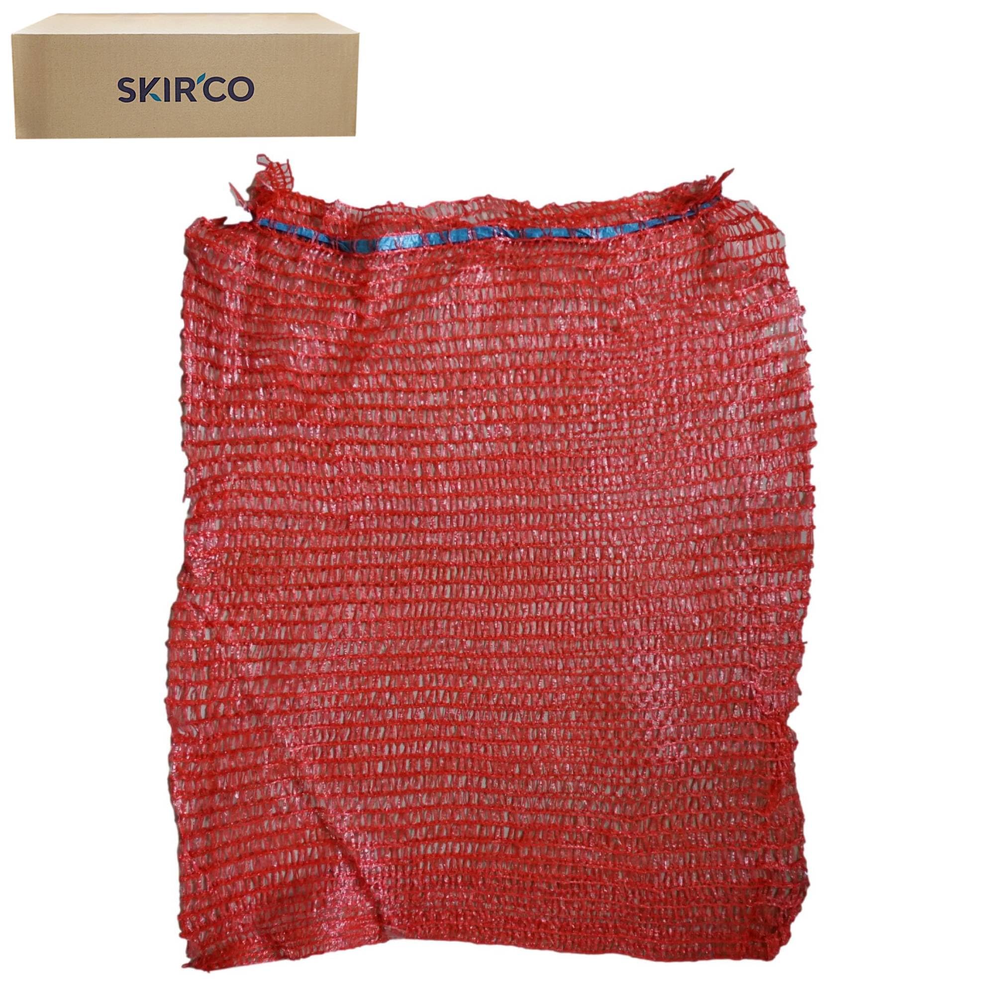 SKIR'CO Lot de 100 sacs en filet avec cordon de serrage Rouge 50 x 80 cm
