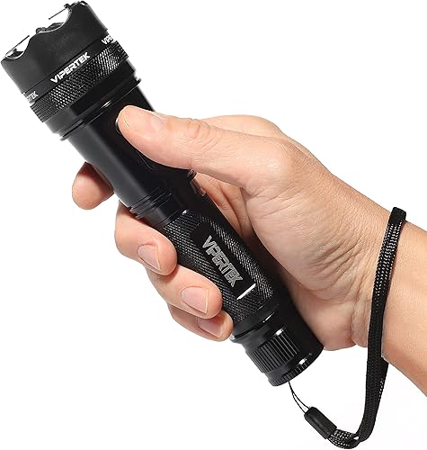 Miniatura 6 de Arma paralizante Vipertek VTS-195 de aluminio resistente serie 980,000,000, recargable con linterna táctica LED