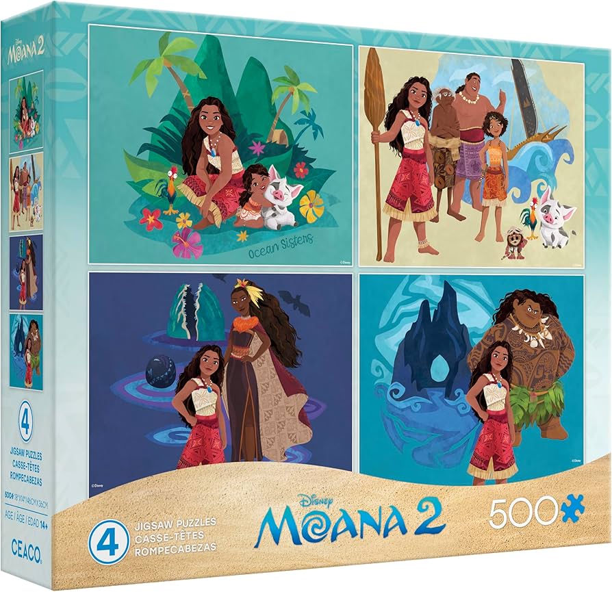 Amazon.com: Ceaco - 4 in 1 Multipack - Disney - Moana 2 - (4) 500