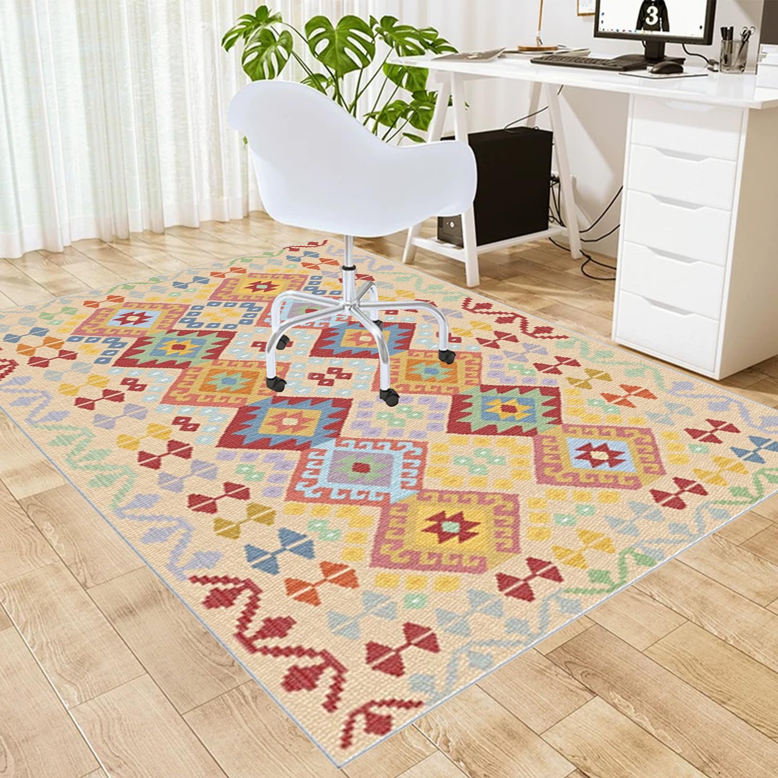 Protector Suelo Silla Ruedas Alfombrilla para Silla de Oficina Alfombra Silla Gaming Protector Suelo Silla de Escritorio Antideslizante Alfombrilla Silla Escritorio para Oficina y hogar 120 x 140 cm