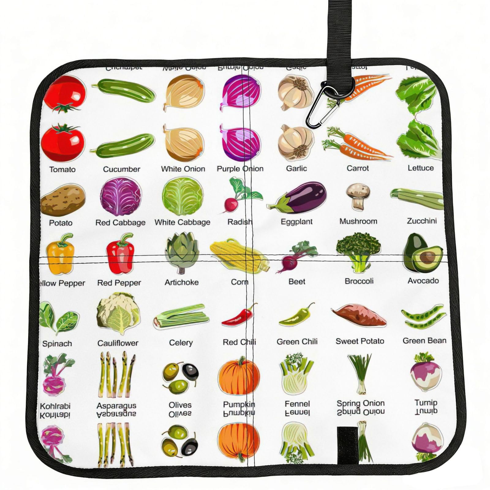 SDEGTHO Introduction of various vegetables Printed Foldable Seat Pad with Closure, Lightweight Cushion for Airplane Travel Camping