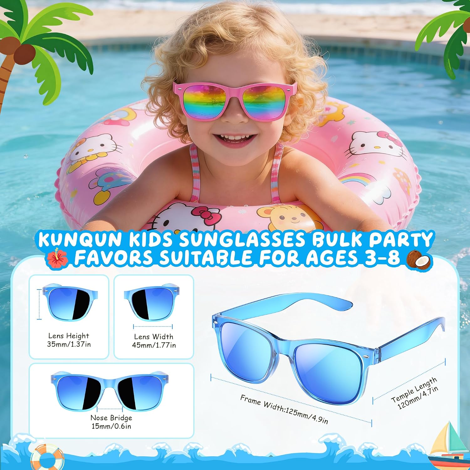 Kids Sunglasses Bulk Party Favors - Sunglasses for Boys Girls Age 3-8 UV Protection for Birthday Party Supplies