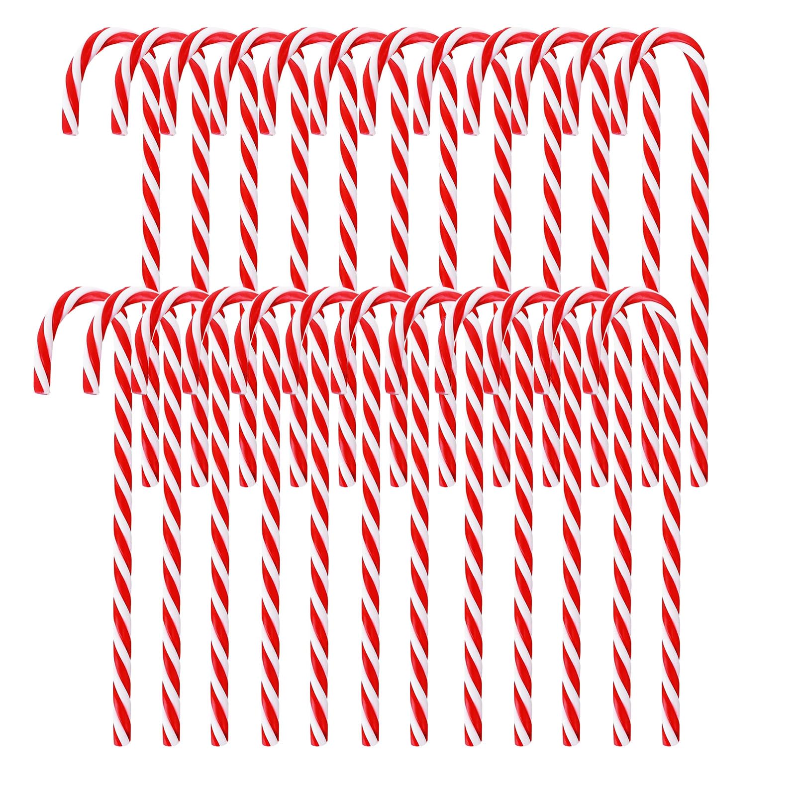 Candy Cane Christmas Decorations, 24Pcs Plastic Candy Canes, 5.9 inch Christmas Tree Hanging Ornaments