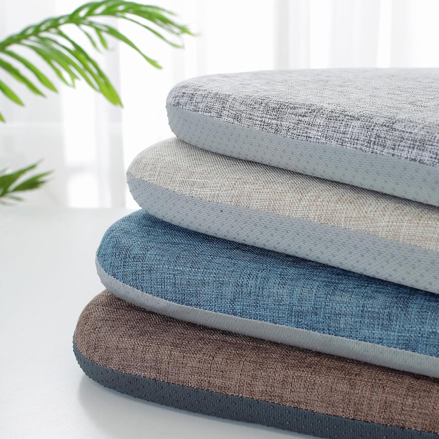 Set di 2 cuscini per sedia in memory foam, lavabili, antiscivolo, per sala da pranzo, cucina e sedie da ufficio