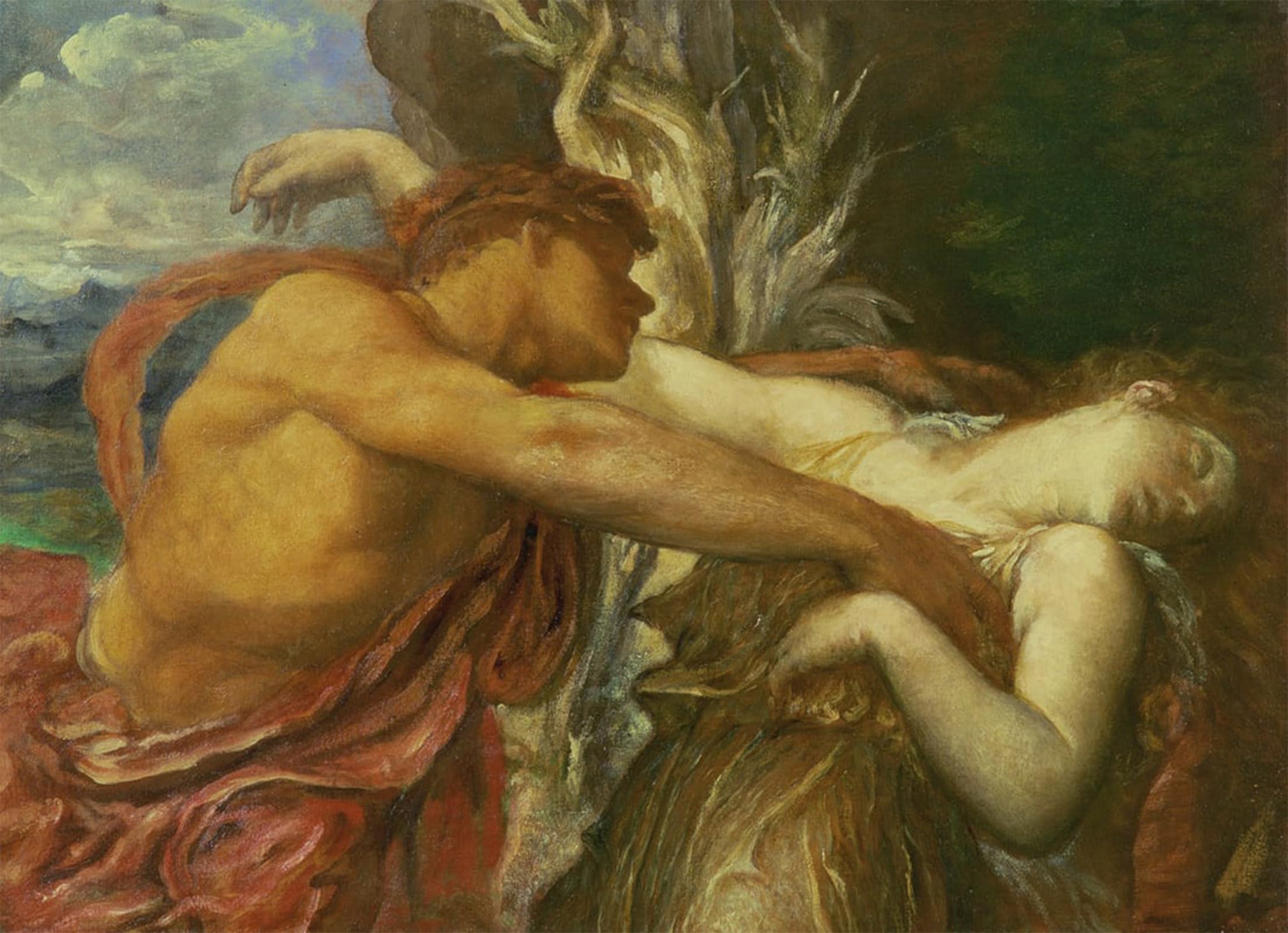 SERENDIPITP Vintage Picture Print on Canvas Wall Art Poster Orpheus and Eurydice by George Frederick Watts Artwork Print Poster for Wall Decor 60x90cm