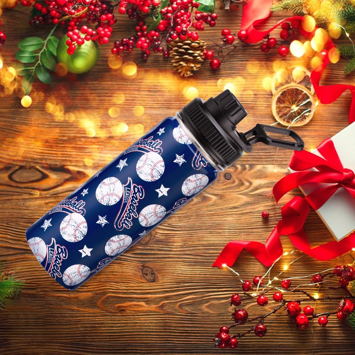 18oz Insulated Water Bottle with Straw Lid & Spout Lid, Baseball, Gift for Kids Boys to School Sports Travel Fitness Hiking Outdoors, Double Wall 18/8 Stainless Steel, Hands Wash Only, Blue - Image 7