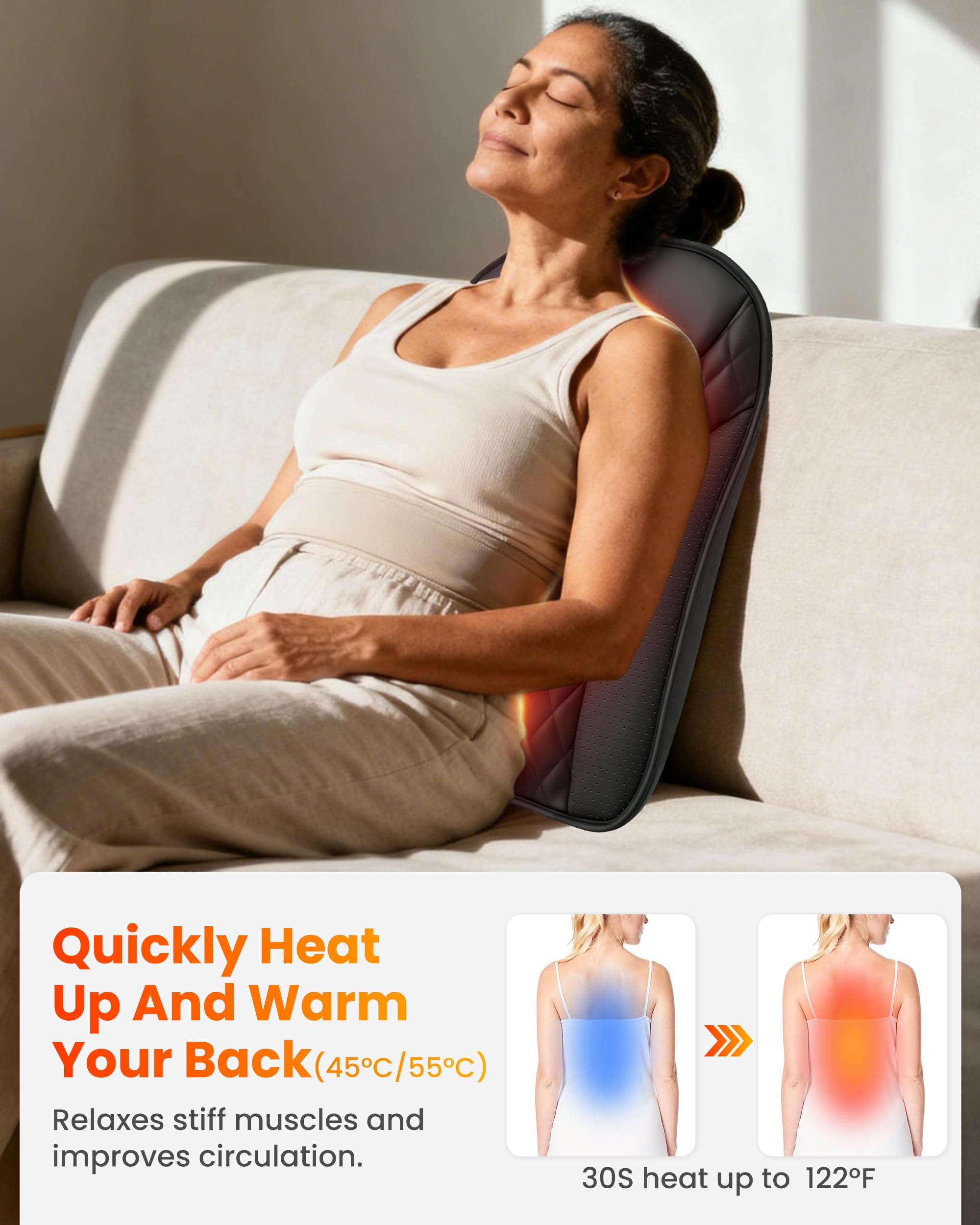 COMFIER Massaggiatore lombare Shiatsu con funzione termica
