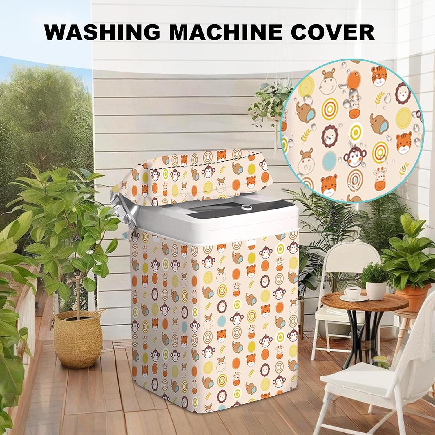 Washing Machine Cover, Waterproof Zippered Enclosure, Heavy Duty Fabric, UV Resistant Coating, Ideal for Dormitory Balcony Apartment Laundry Room Storage, Small to Extra Large - Image 4
