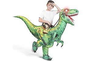 Spooktacular Creations Kids Halloween Inflatable Costume - LED Light Eyes Dinosaur