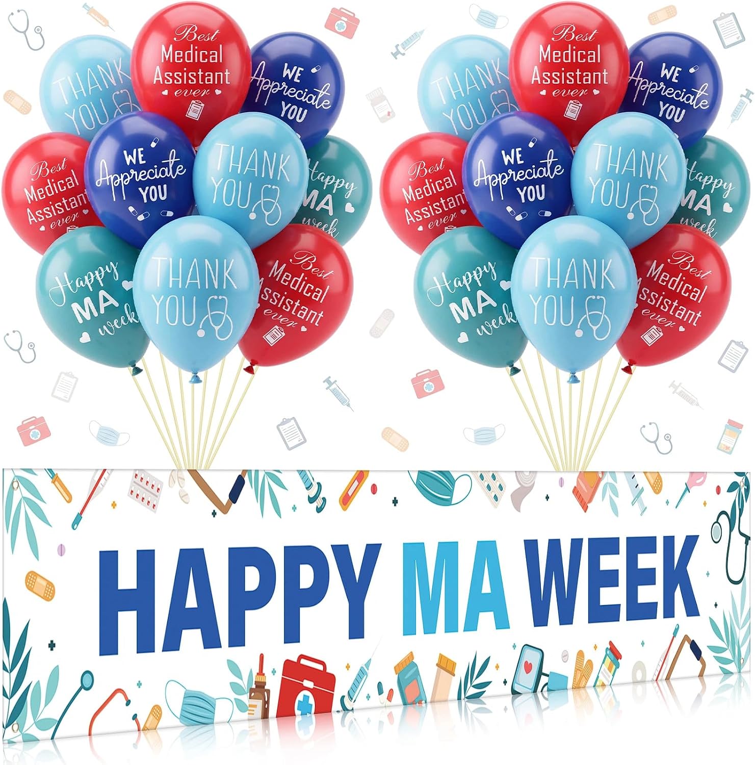 Flutesan 21 Pcs Housekeeping Week Decorations Banner and Balloons Set