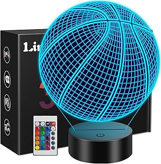 Linkax Basketball Gifts Stocking Stuffers for Kids Teens Boys Girls, Basketball 3D Illusion Night Light Christmas Gifts for Kids, Toys for Ages 8-13, 5-15 Year Old Boy Birthday Present Room Decor