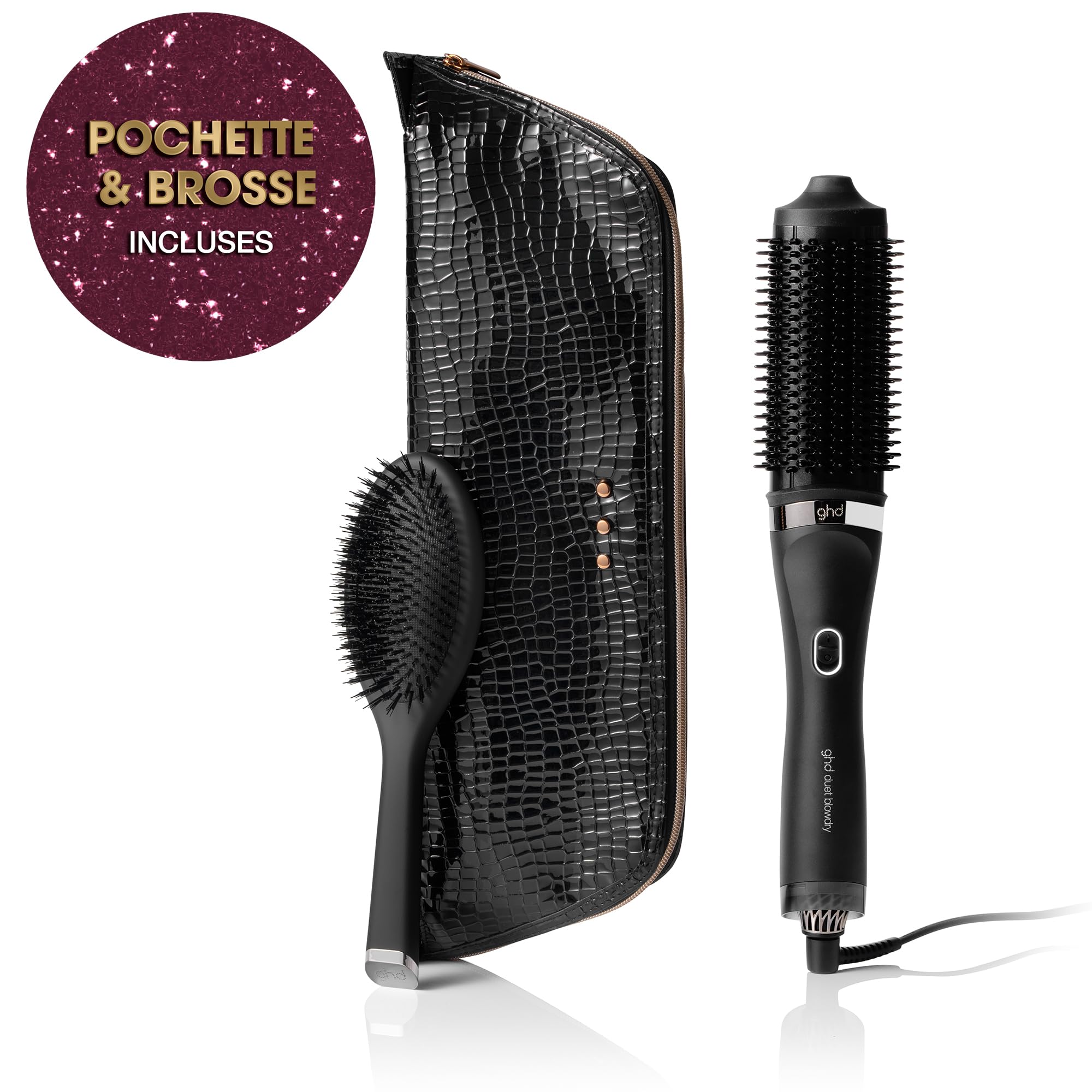 ghd - Brosse soufflante ghd Duet Blowdry - Brosse 2-en-1 (Violette) - Sèche et coiffe Sans Dommage - Brushing Facile à la maison - Tous types Cheveux - S'utilise sur cheveux mouillés et secs