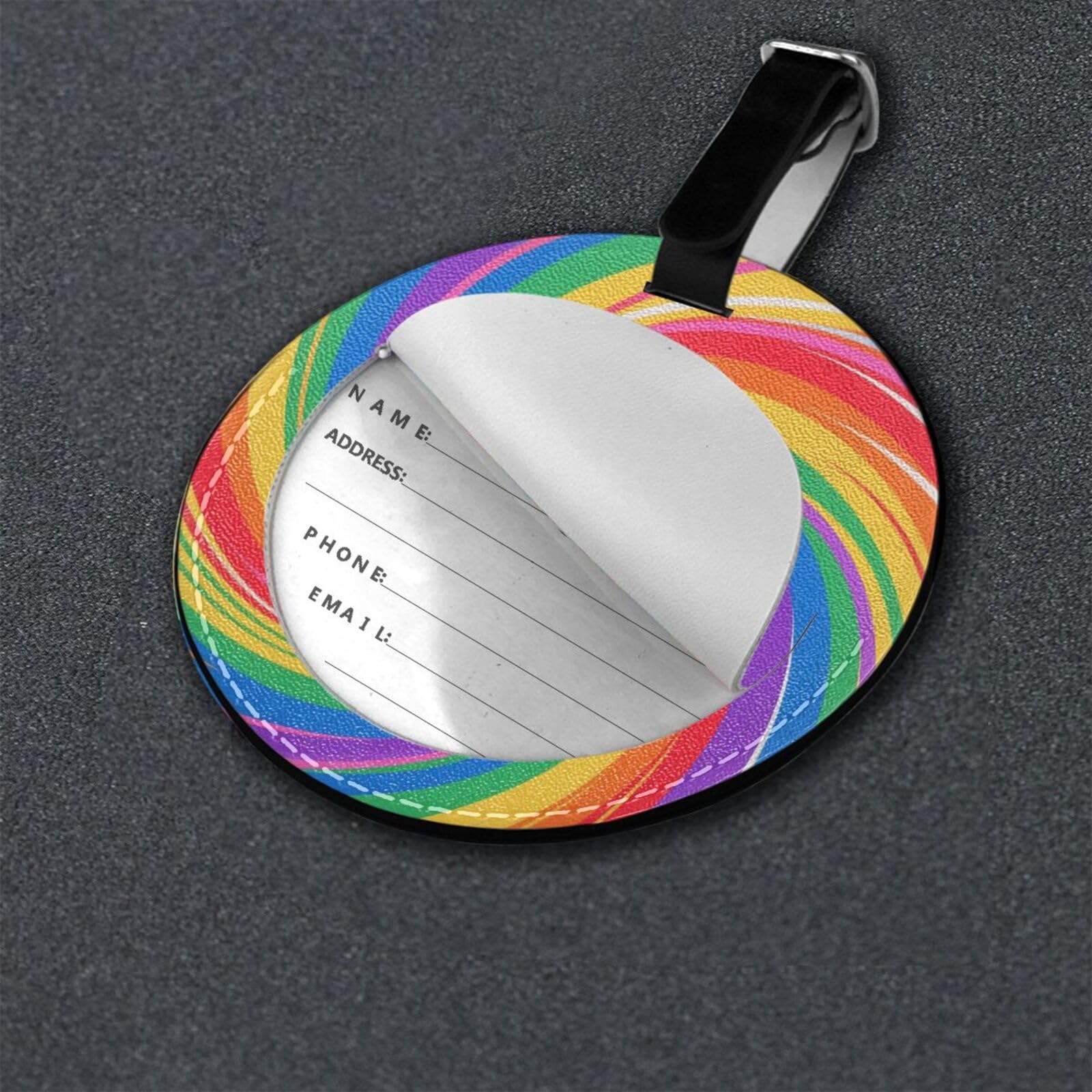 Etichette per bagagli per la privacy, impermeabili, psichedeliche, trippy tie dye, etichette per bagagli con cinturino da polso regolabile, etichetta per valigia da uomo