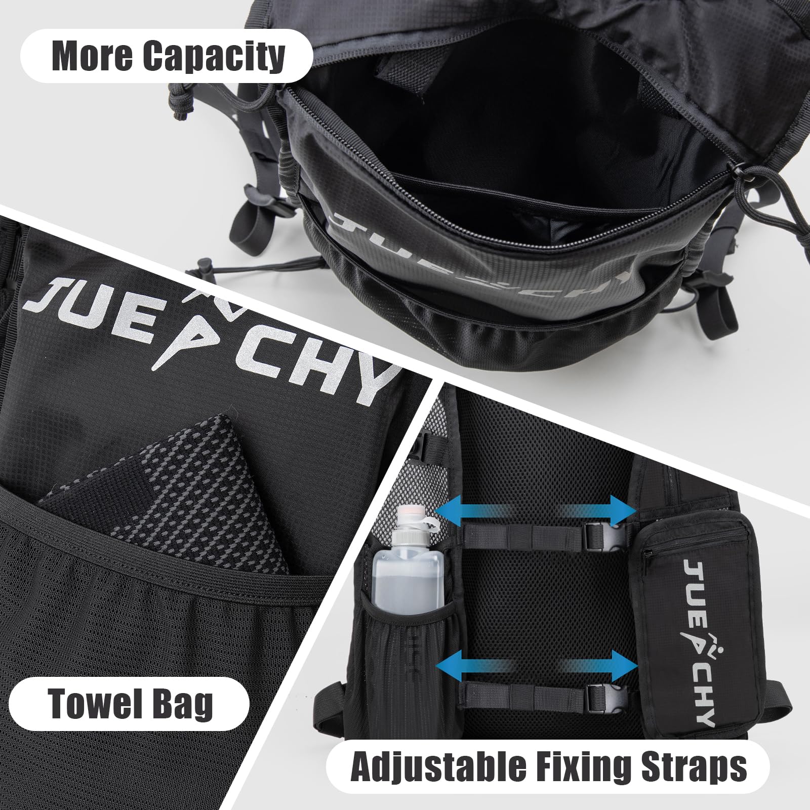 eper Ultralichte drinkrugzak, trail-rugzak, drinkvest, hydratatiepack, fietsrugzak voor hardlopen, kamperen, wandelen (Oranje 1,5 liter waterzak