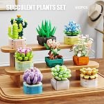 TYCOLE Tiny Flowers Succulents Artificial Plant Set-Creative Botanical Building Block 9 in 1 Toy, Botanical Collection for Office&Home Decor,Christmas Birthday Gift for Adults and Kids 8-12(832 PCS)