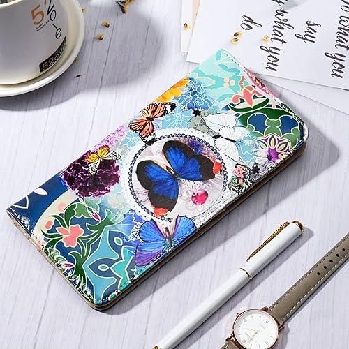 Miniatura 6 de APHISON Billetera para mujer ultra delgada de cuero delgado cartera RFID bloqueo tarjeta de crédito titular doble embrague largo señoras Billfold