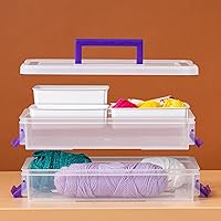 Vista 10 de IRIS USA - Envases de almacenamiento de plástico de 9 cuartos de galón con tapas, 1 paquete, pequeño organizador de arte y suministros de oficina