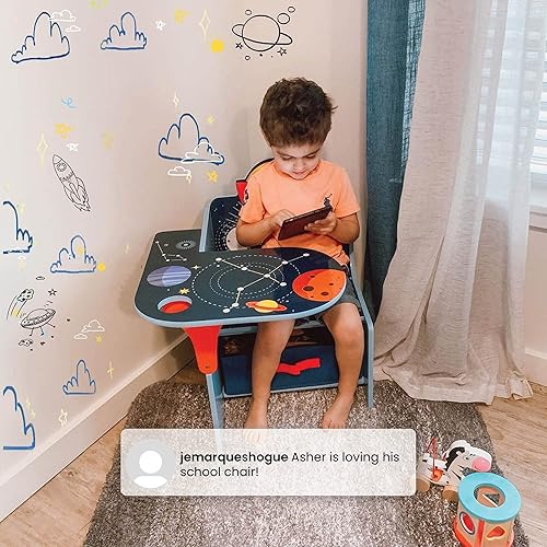 Miniatura 4 de Delta Children Space Adventures - Escritorio con silla y compartimento de almacenamiento, para artes y manualidades, merienda, educación en casa,