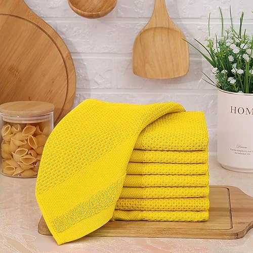 Miniatura 7 de Homaxy Toallas de cocina 100% algodón con tejido de gofre, 13 x 28 pulgadas, súper absorbentes y lavables a máquina, para secar platos, paquete de