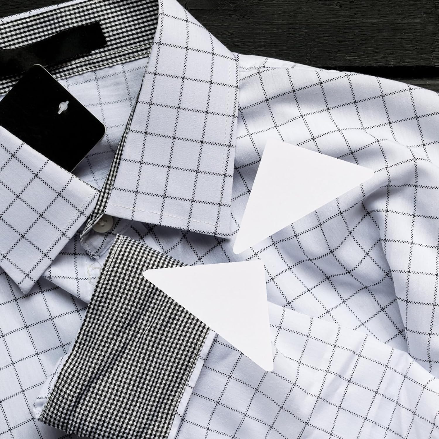 90pcs Self-Adhesive Collar Stays for Men Formal Wear Shirt Collar Supports Anti-curl Inserts for Dress Shirts Shape All Day White