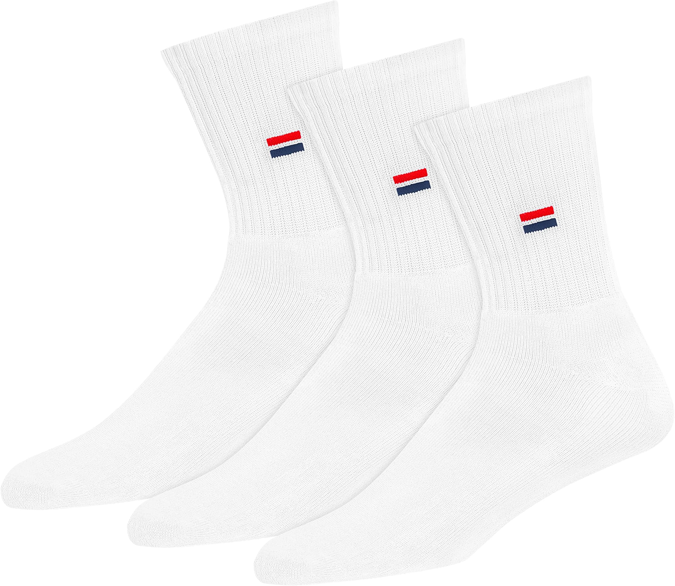 Men's Solid Cotton Cushion Comfort Crew Socks, Pack of 3 (Free Size)