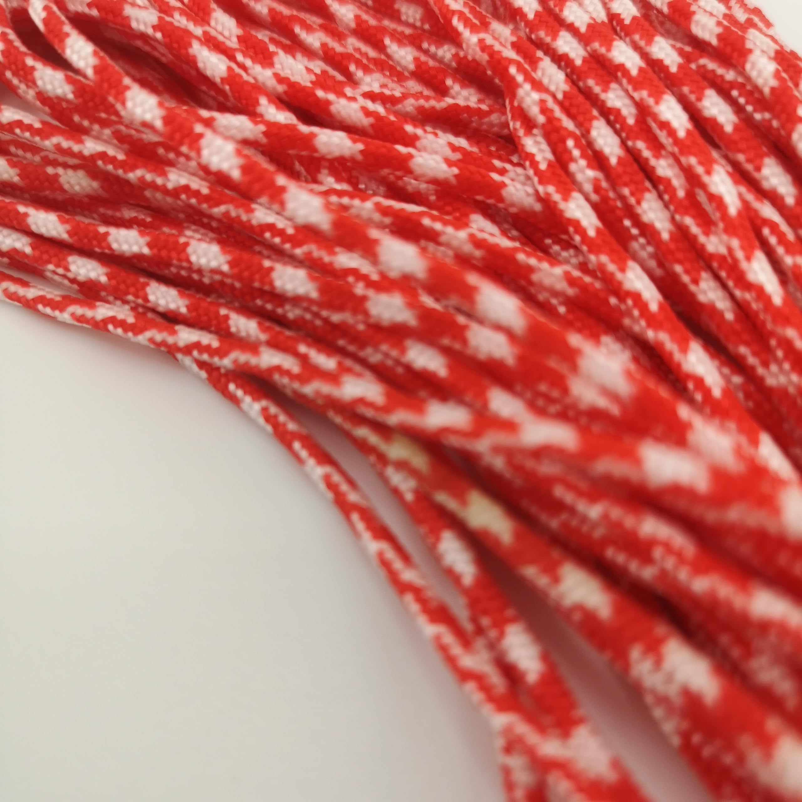 2mm Paracord Rope – Durable Nylon Cord for Crafts & Outdoor Gear - For Hiking, Camping, Tent, Crafting, DIY, Bushcraft, Lanyard, DIY (Red/White, 10 meters)