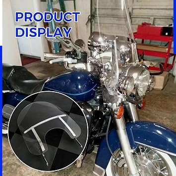 ECOTRIC 29'' x 22'' Motorcycle Windshield Compatible With 1994-2024 Harley Davidson Touring Road King FLHR FLHRS FLHRCI w/Bracket Mounting Bracket Detachable Quick Release Clear