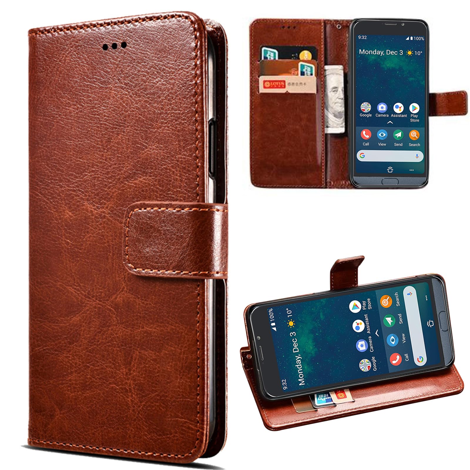 Coque Flip Bookstyle Pour Doro 8050 / Plus - Étui Antichoc En Cuir Synthétique - Neuf