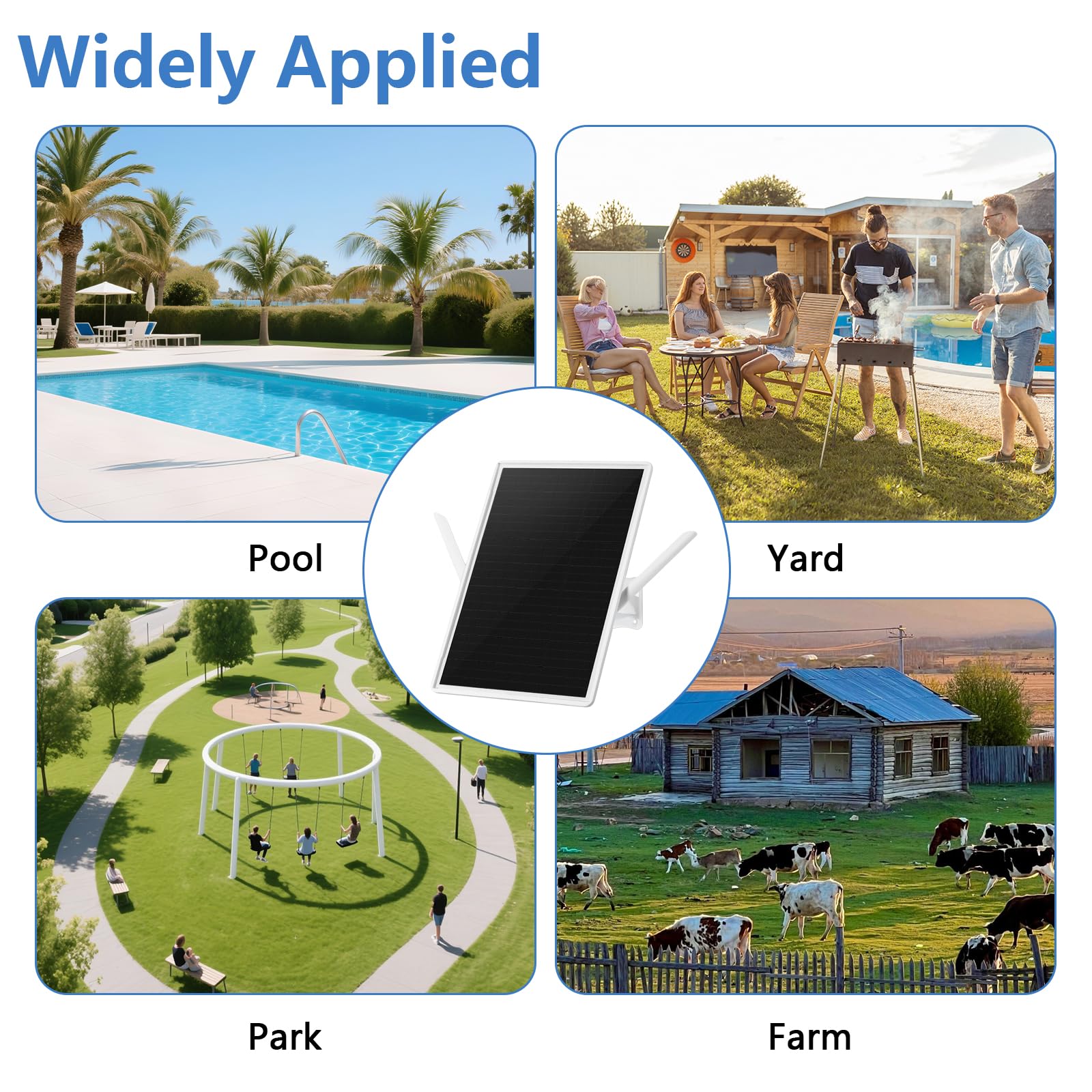 Repeteur WiFi Solaire, Amplificateur de Signal WiFi sans Fil Étanche IP65, 2.4GHz Wi-FI 300Mbps, Rayon de Couverture Jusqu'à 100 Mètres, 20 000 mAh, pour Jardin, Patio, Camping