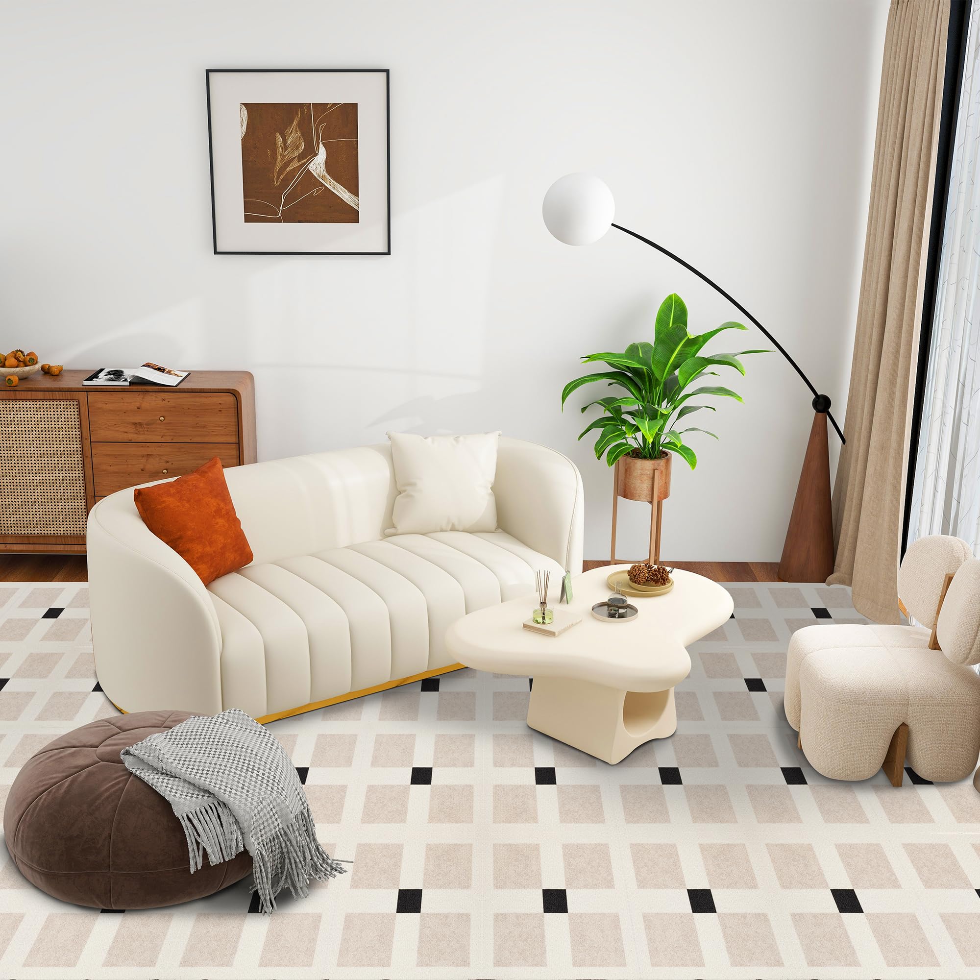 Carpet Tiles Peel and Stick, Squares Self Adhesive Carpet Floor Tile(15.75'' x 15.75''), Anti-Slip, Reusable, 0.38'' Thick, Carpets Easy Install DIY for Bedroom Living Room(12 Pcs)