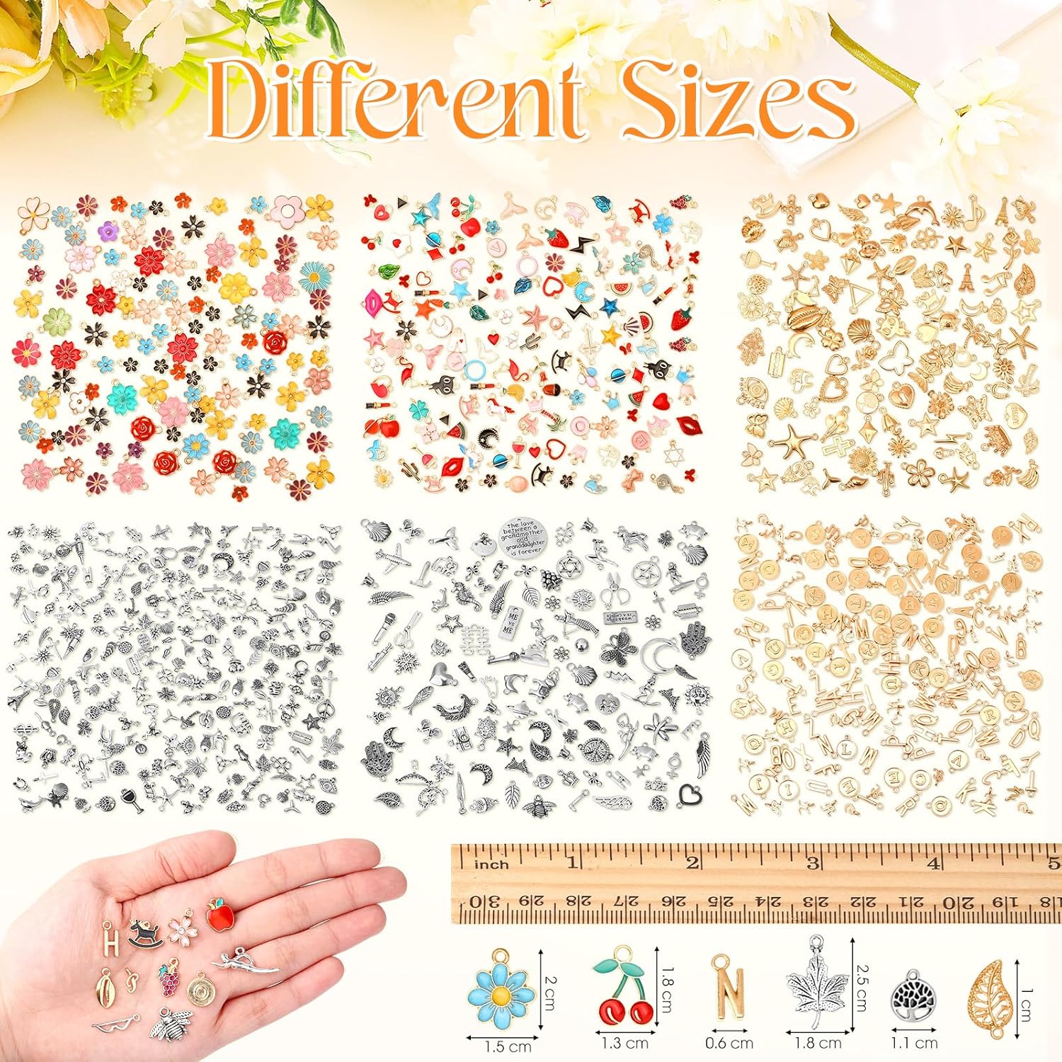 Landical 800 Pcs Assorted Charms Bulk Cute Charms for Jewelry Making Letter A-z Mixed Colors Gold Plated Enamel Pendants for DIY Bracelet Necklace Earring Crafting - Image 2