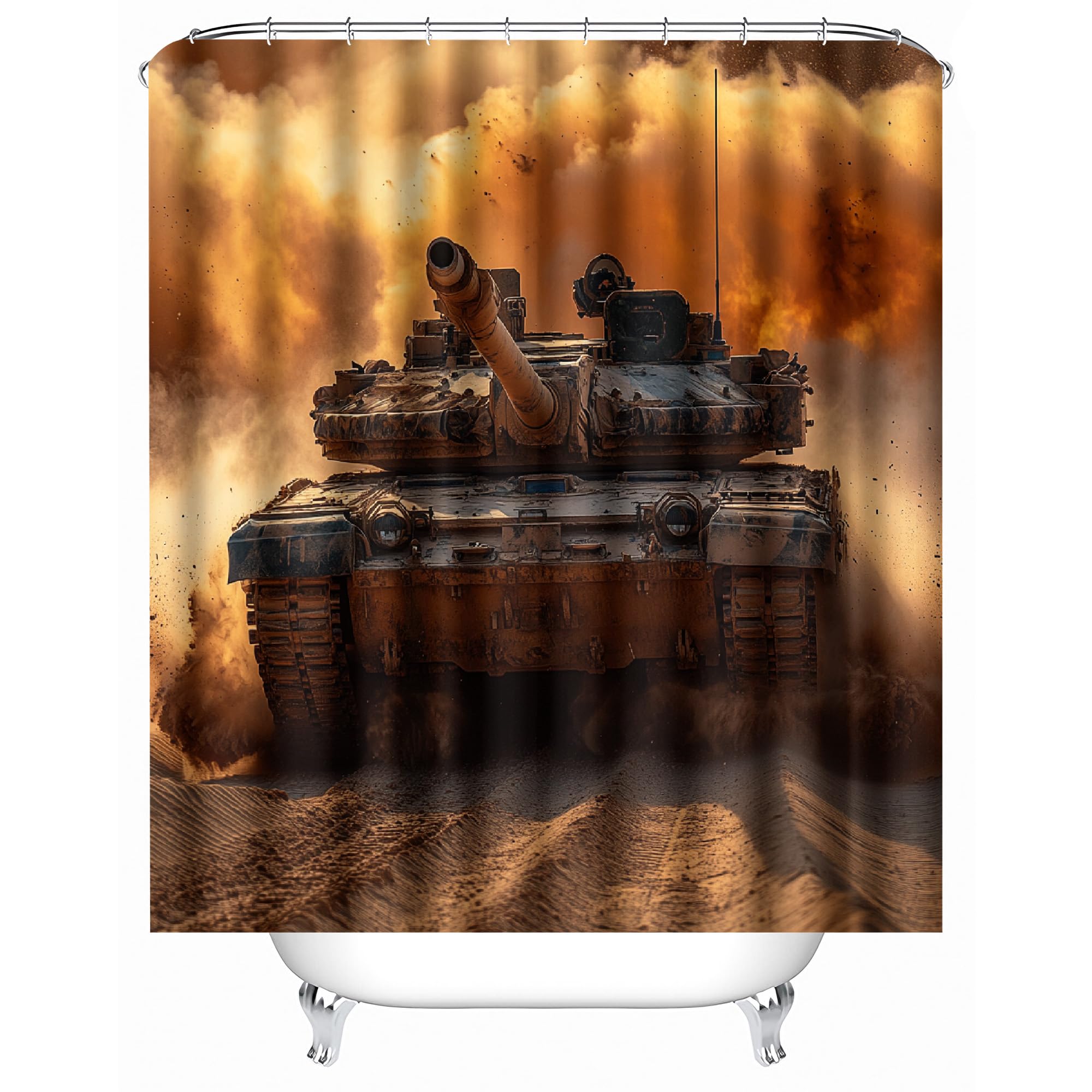 Rideau de douche anti-moisissure 180x200cm en polyester lavable pour baignoire