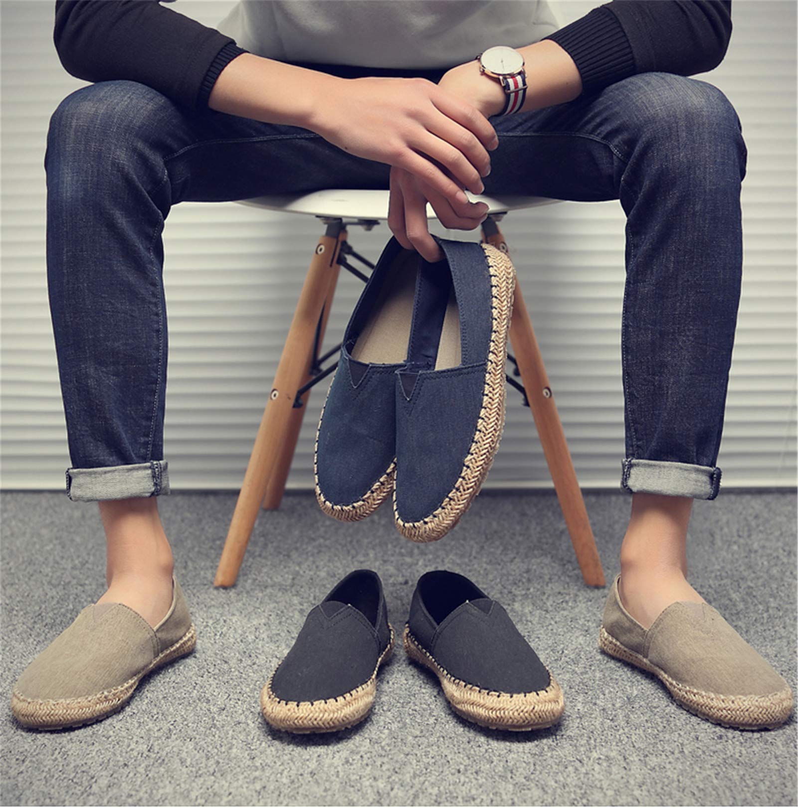 CASMAG Modische Freizeitschuhe für Herren, Stoffschuhe, Segeltuch, Slipper, Espadrille, Freizeit, Walking, Sneaker, Mokassins, Bootsschuhe