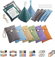 Vista 12 de Bolsas de carbón de bambú absorbentes de olores, paquete de 4 bolsas purificadoras de aire de carbón de bambú de 17.64 oz, para ambientadores