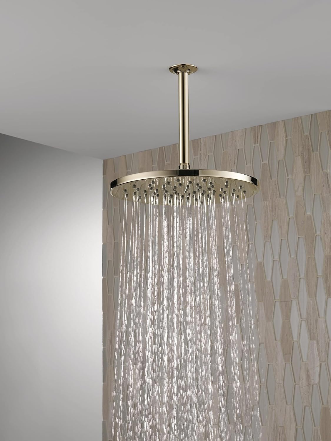 Delta -Faucet Rain Shower Head, Rainfall Shower Head, Shower Head Rainfall, Metal Shower Head, Ceiling Mount Shower Head, Lumicoat Polished Nickel (Shower Arm Included)