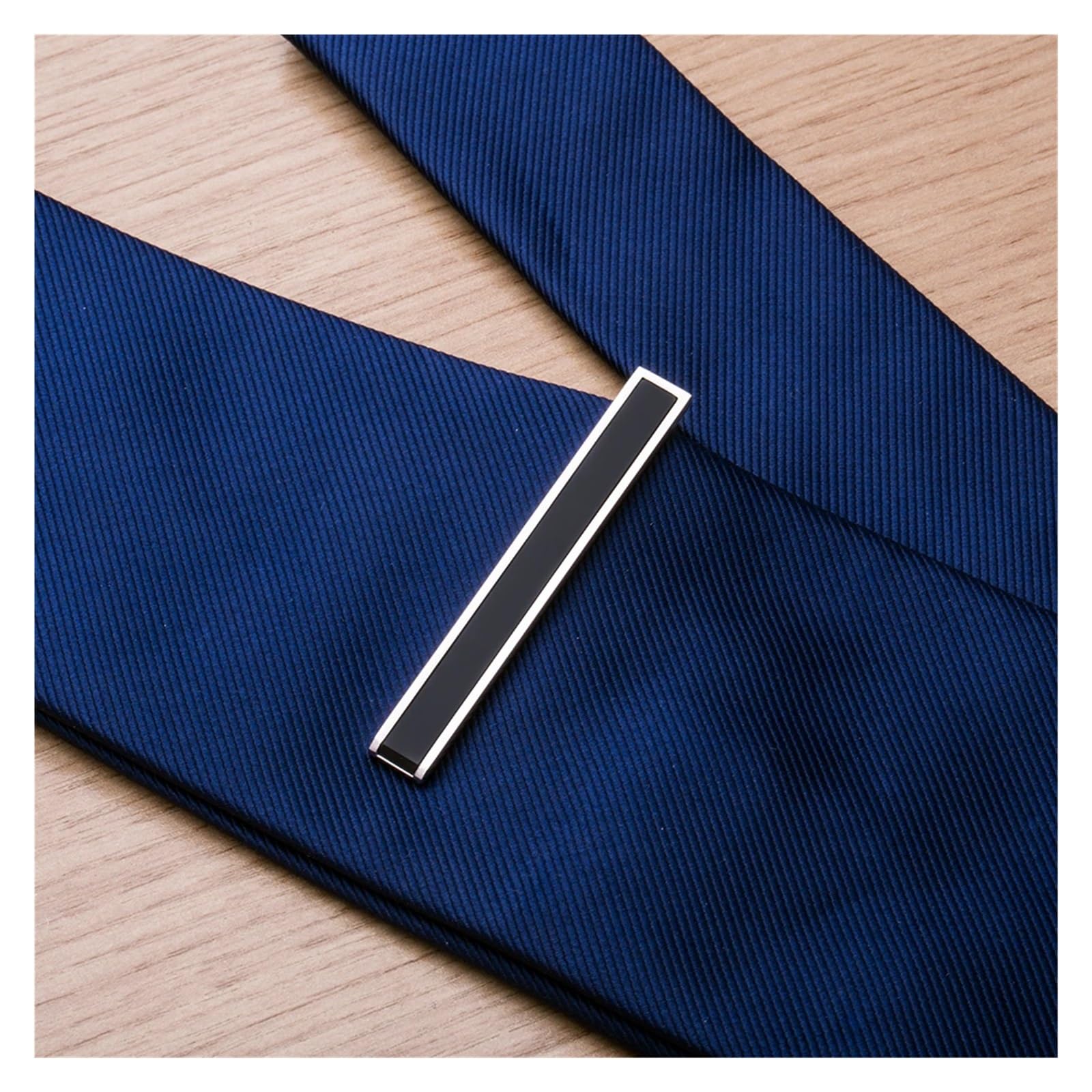Pasador de Corbata Alfiler De Corbata Hombre Gemelos Piedra Negra