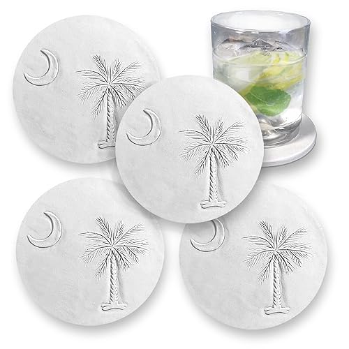 Palmetto & Moon Coasters that are drip absorbent - set of 4 - Handmade by McCarter Coasters - 4.38 inch disponible en Yaxa El Salvador