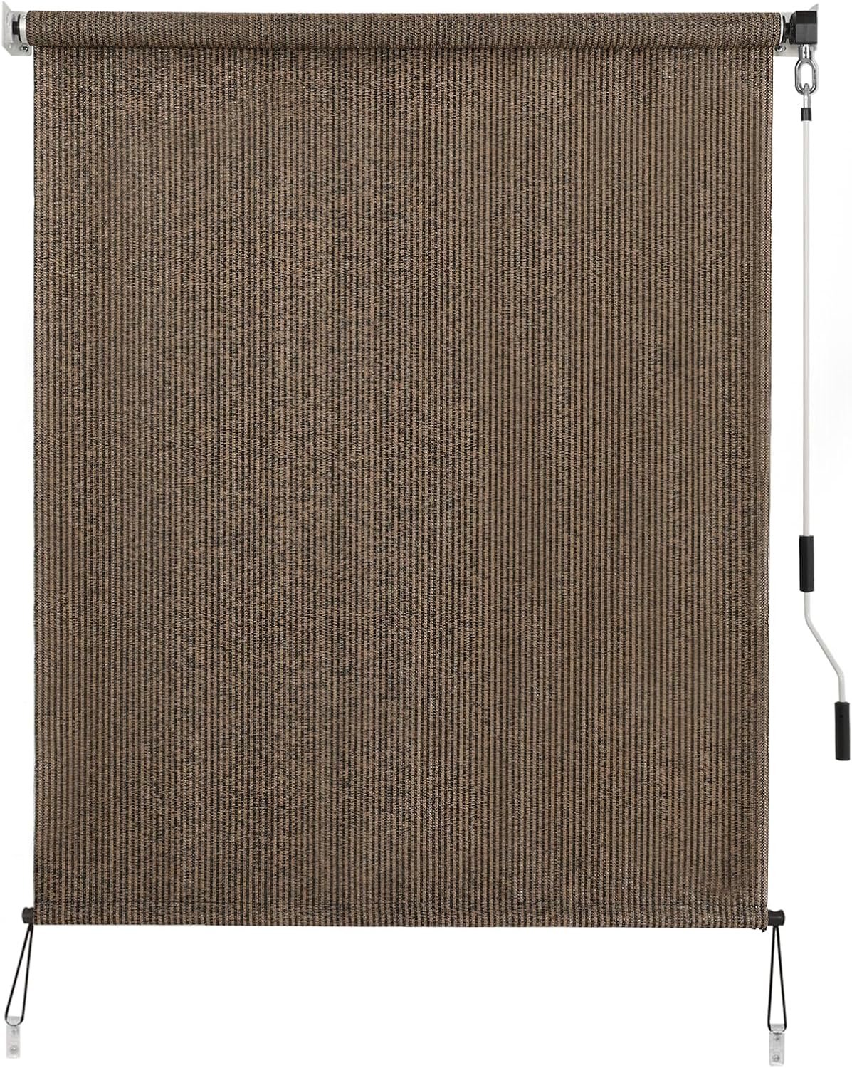 SEEYE Outdoor Sunshade Roller Shades 4' W x 6' H, Cordless Roll Up Shade Blinds Privacy Screen with 90% UV Protection, Exterior Patio Shade Cloth for Porch Pergola Balcony Backyard Windows, Mocha 48"W x 72"H Mocha