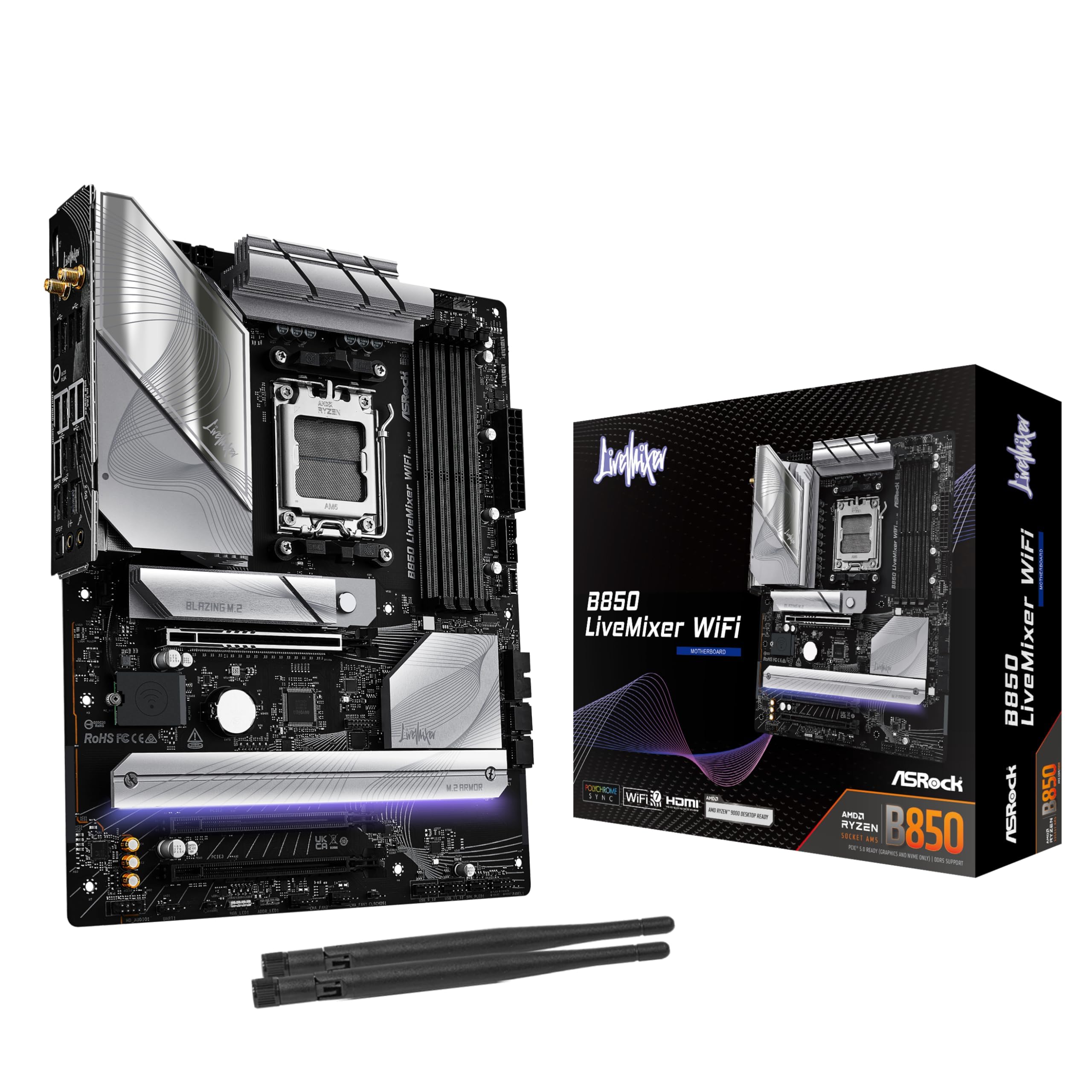 ASRock B850 LiveMixer WiFi マザーボード Amazon.co.jp: ASRock B850 LiveMixer WiFi ATXマザーボード MB6708