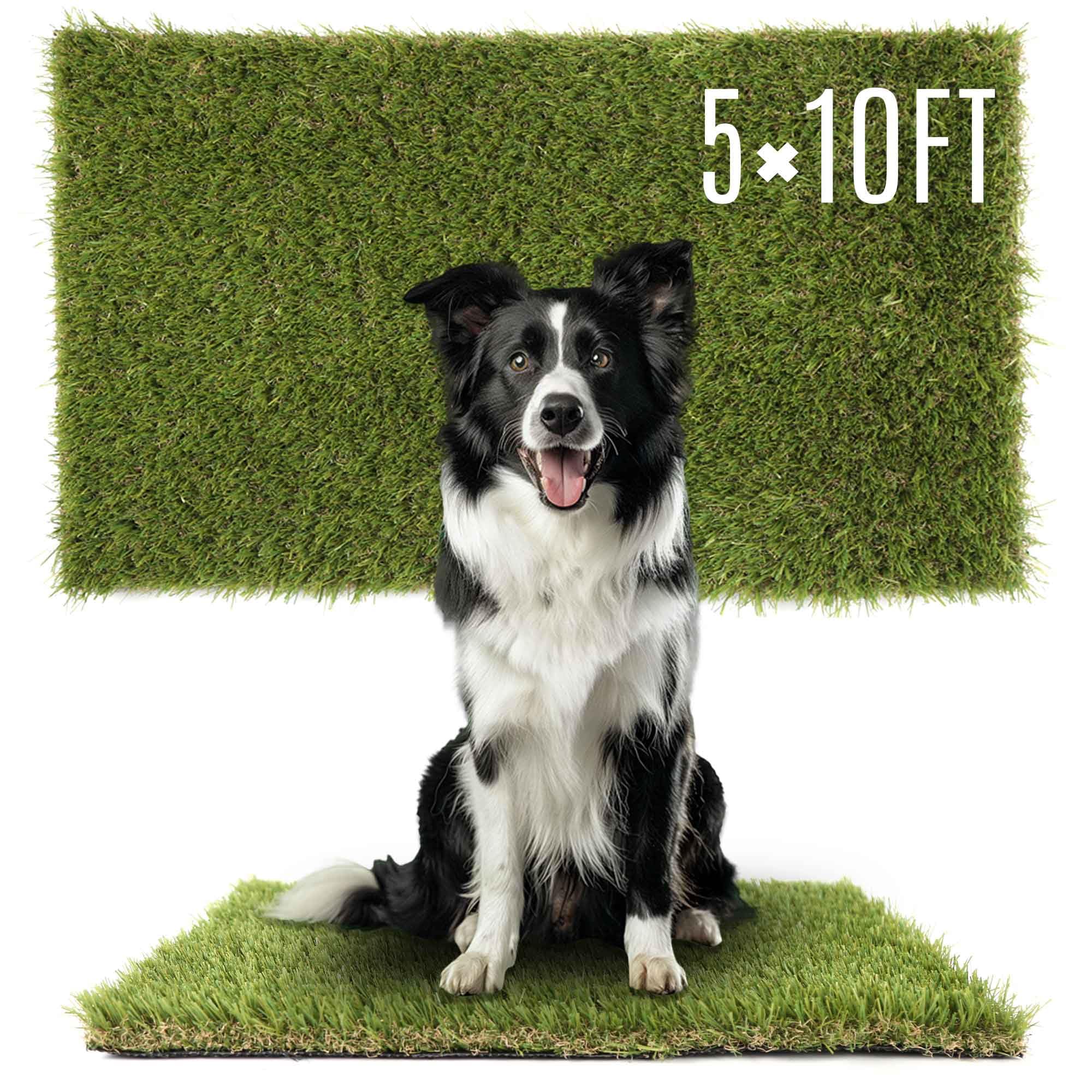 - 1.38" Artificial Grass Turf 5 x 10 FT, Indoor Outdoor Garden Lawn Landscape Patio Turf Grass Rug, Dog Grass Turf Pads Mat, Thick Fake Faux Turf, Dog Pets Grass Mats for Puppy Training