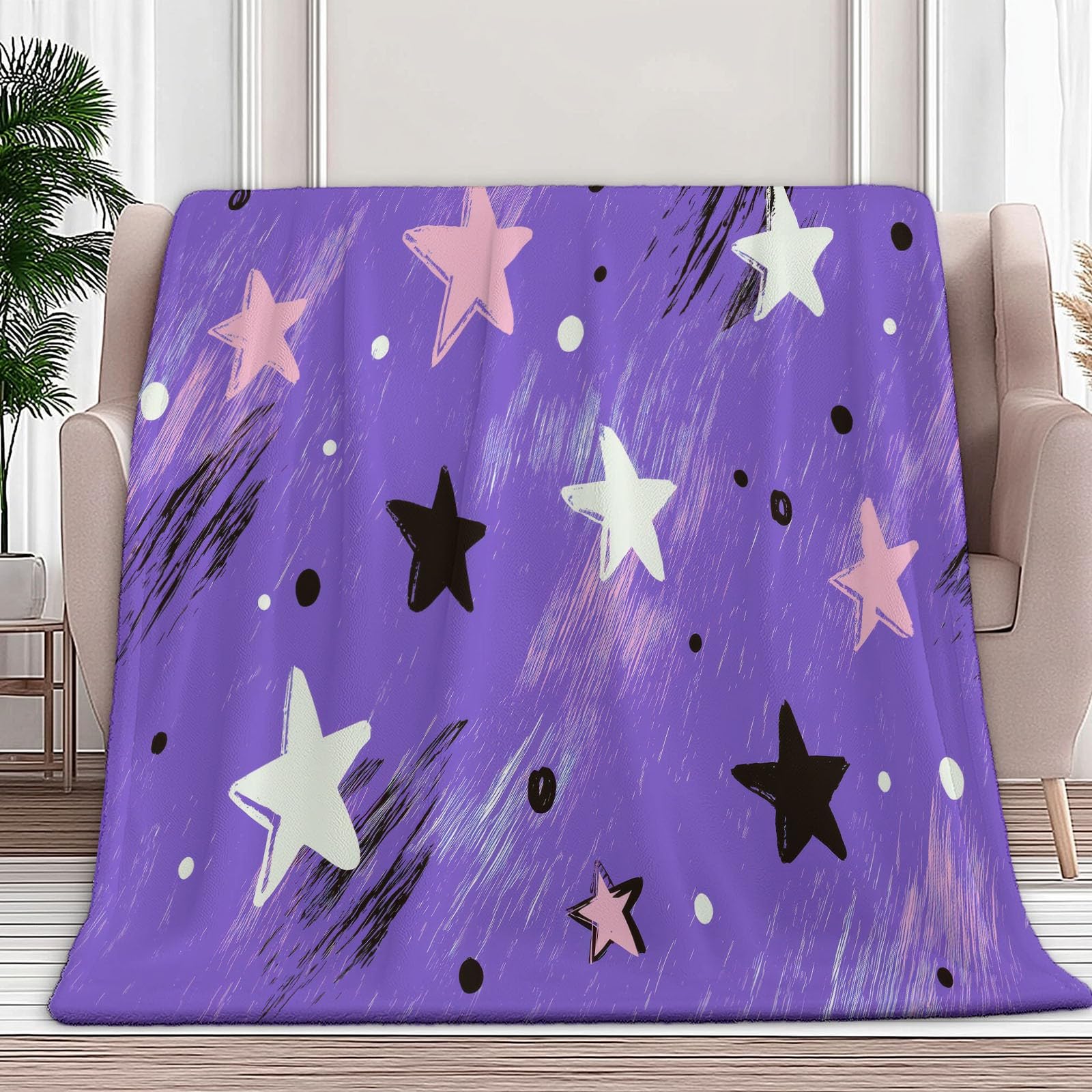 Couverture polaire douce violette 100x130 cm pour rester au chaud en hiver