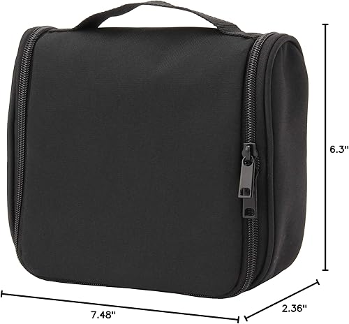 Miniatura 10 de Muji Funda de viaje colgante de poliéster, 6.3 in de ancho x 7.5 in de profundidad x 2.4 in de alto, color negro