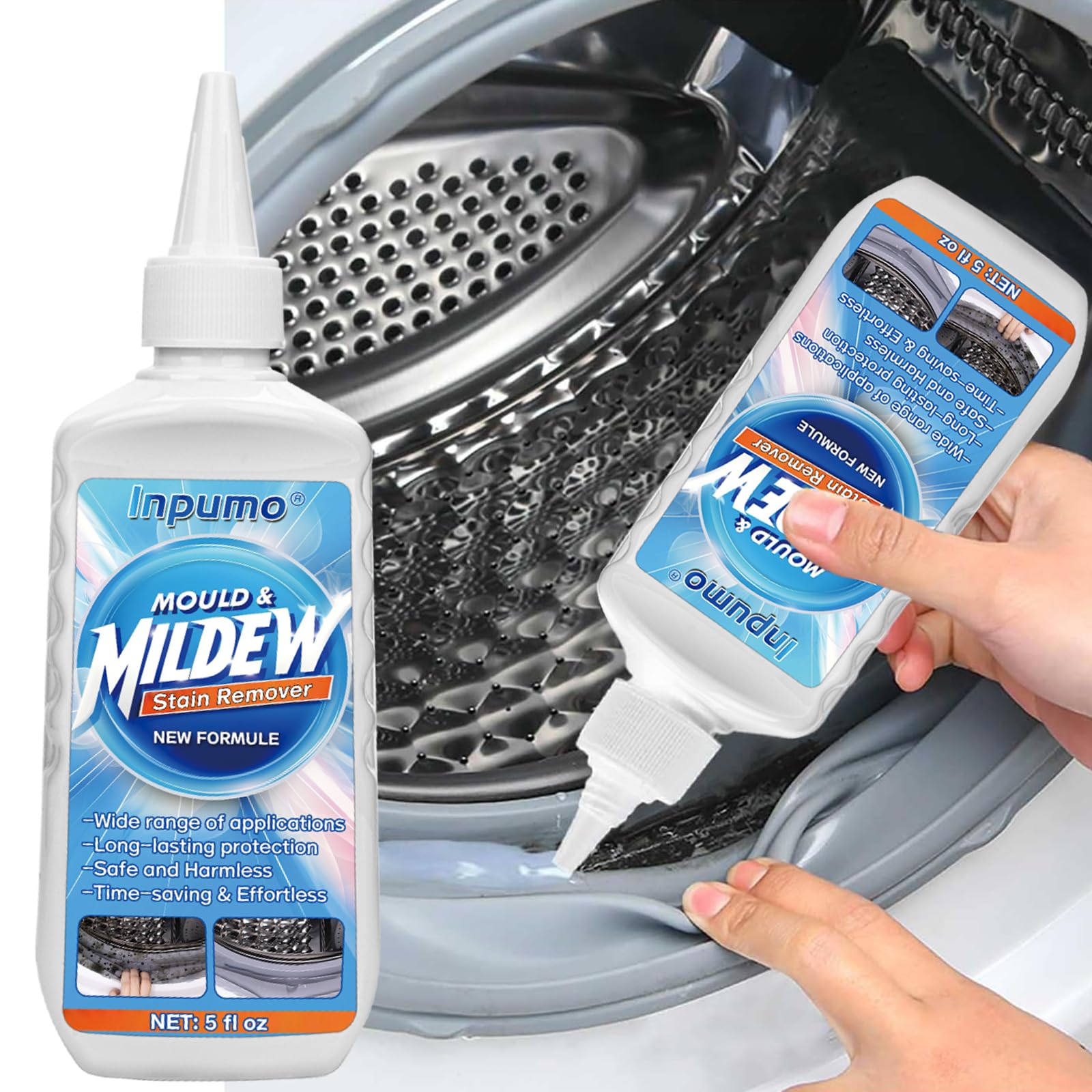 – Mould Remover Gel, Deep Cleaning Gel for Household Mould and Mildew, Removes Stains from Toilet, Washing Machine, Bathroom Seal, Kitchen Sink, Tile Grout (1 Pack)