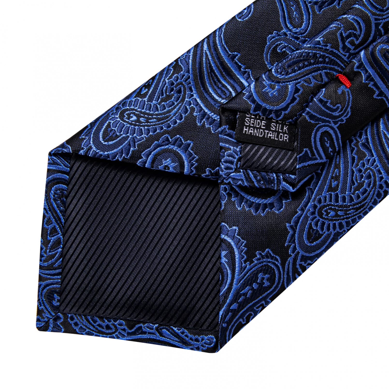 Corbata de los hombres Corbata azul Paisley Floral Hombres Negocios Corbata 8cm Ancho Seda Corbata Broche Set Regalo de los Hombres
