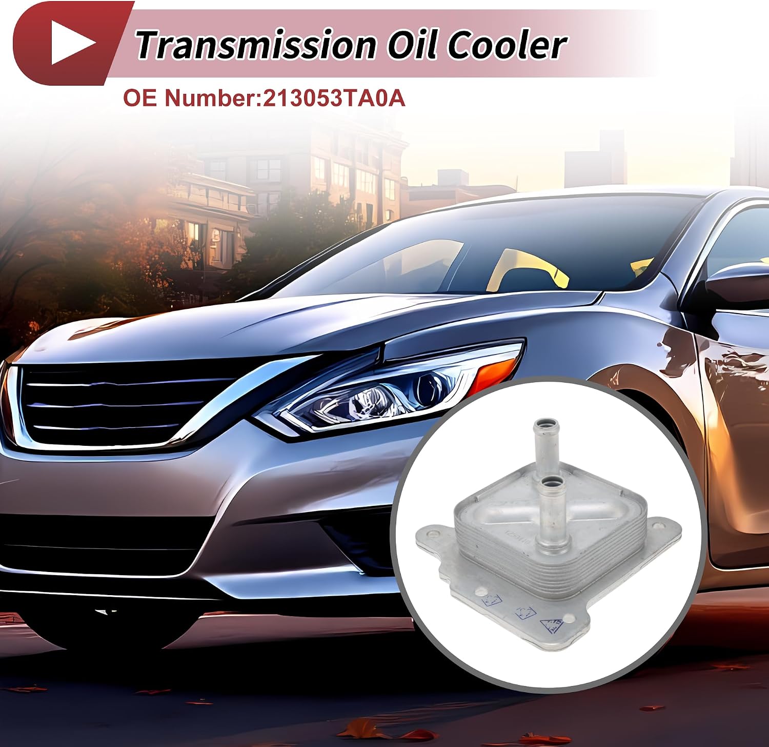 Engine Oil Cooler for Nissan Rogue 14-20 Transmission Oil Cooler Trans Cooler No.213053TA0A/21305-3TA2A/213053TA1A/21305-3TA3A Aluminum Alloy 1 Pcs