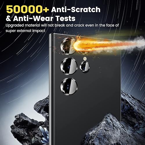 Miniatura 3 de TQLGY Protectores de lente de cámara para Samsung Galaxy S23 Ultra, protectores individuales de lente de vidrio templado, ultrafinos resistentes a