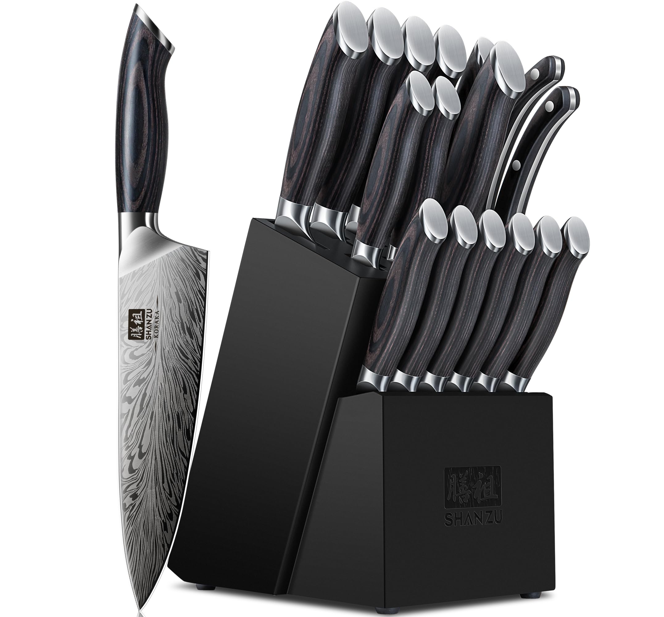 SHAN ZU 16-Piece Knife Block Set