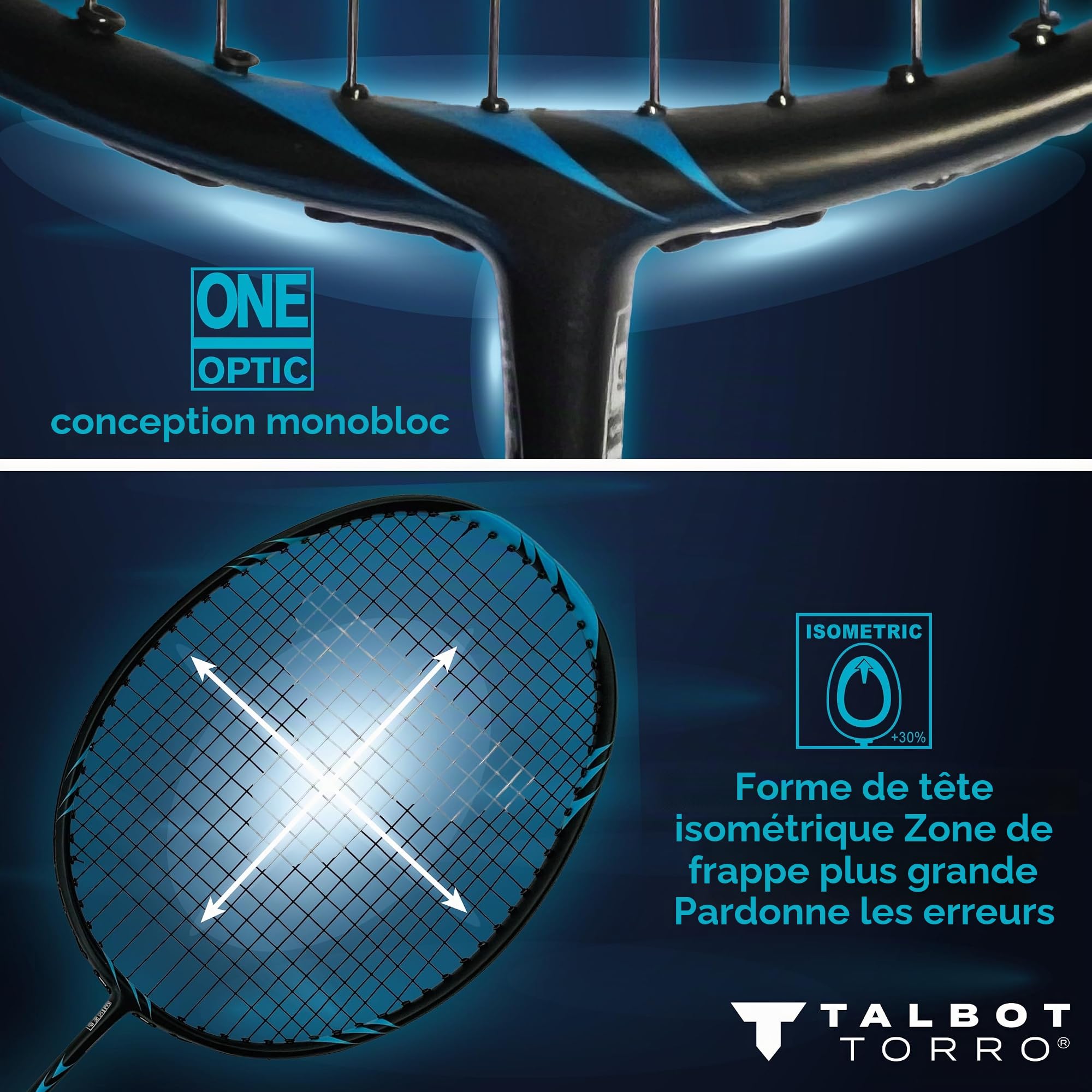 Set de Badminton Professionnel Talbot-Torro | Raquettes en Graphite Ultralégères, Volants en Nylon et Étui de Transport Rembourré | Idéal pour Les Joueurs Ambitieux